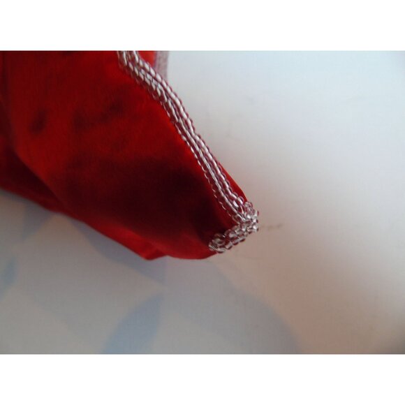 Vintage Red Satin White Beaded Evening Clutch Fully Lined Handmade In Hong Kong - Picture 9 of 10